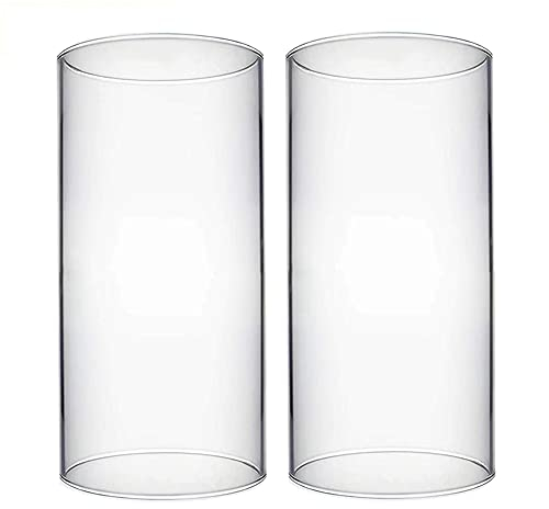 2er Set Glaszylinder ohne Boden 9, 5 cm Durchmesser | auch als Ersatzglas | Windlichtglas ohne Boden 9,5 x 20,3 cm