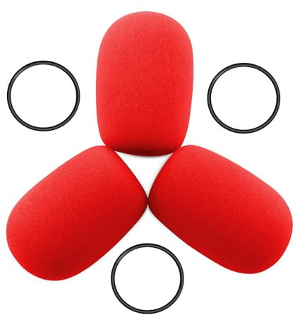 LEFXMOPHY for Bose A20 Mic Cover, Red Aviation Headset Replacement Windscreen for Bose A20 A30 Microphone Spongue Pop filter 3-Pack Foam