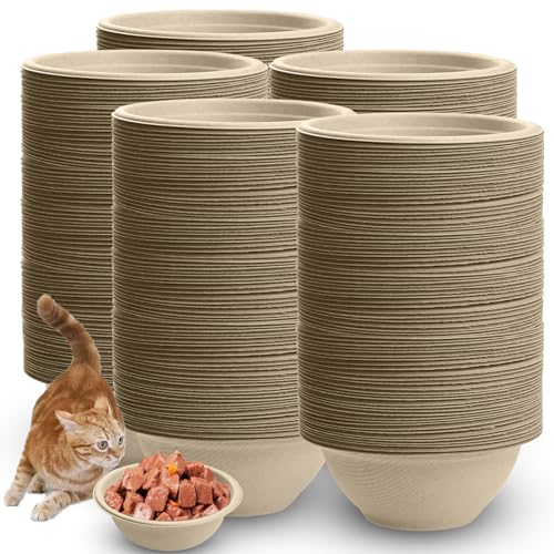 Disposable Pet Bowls, Thickened Disposable Pet Food Bowls, 200pcs Pet Disposable Feeding Bowls For Kittens, Puppies, Wet And Dry Food (220ml)
