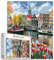 1000 Stück Puzzles für Erwachsene Graffitistadt Malerei Puzzle Tulpen Puzzles für herausfordernde Familie Aktivität Spiel Boot Kunst DIY Puzzle Wanddekoration Geschenke (bunt)