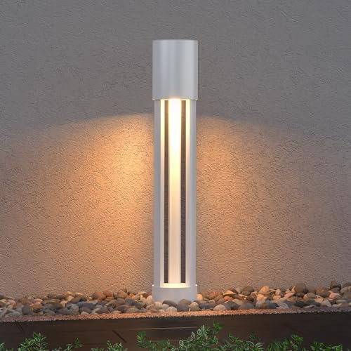 Mai & Mai Lampe sur Pied Extérieur 120x700mm Blanc Éclairage Extérieur de Jardin LED IP65 Desgin NeoForge