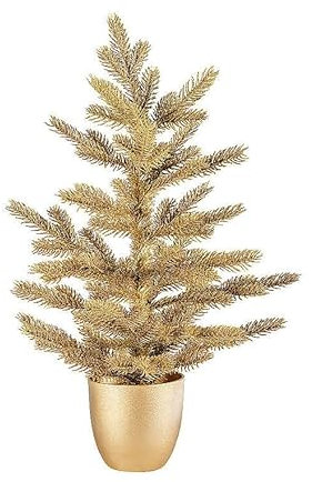Albero di Natale Color Oro PE 60 cm con Vaso