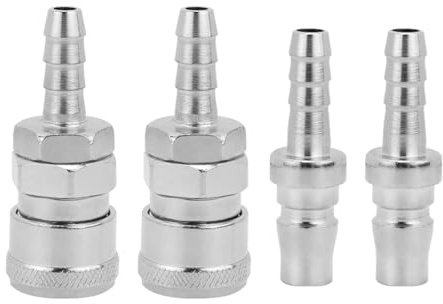 JNNJ 2 Pièces Embout Pneumatique Embout, Raccord Rapide Air Comprimé, Raccord Couplage Buse En Cuivre Connecteur Gaz Dégagement Rapide 8mm, Embout Tuyau À Gaz Mâle Et Femelle 8mm À Dégagement Rapide