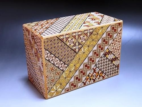 6 Sonne 54 Schritte +1 Yosegi Puzzle-Box, Sammlerstück Japanischer Himitsubako - Trick-Puzzlebox für Erwachsene, ab 14 Jahren (18 x 13 cm)