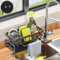 Organizador de Fregadero, Organizador Cocina, Porta Estropajos Fregadero, Soporte para Esponja con Ventosas Antideslizantes, Ideal para Accesorios de Cocina, Útil para Cocina y Baño (Gris).