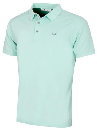 Calvin Klein Mens 2026 Campus 3 Button Ribbed Collar Golf Polo Shirt