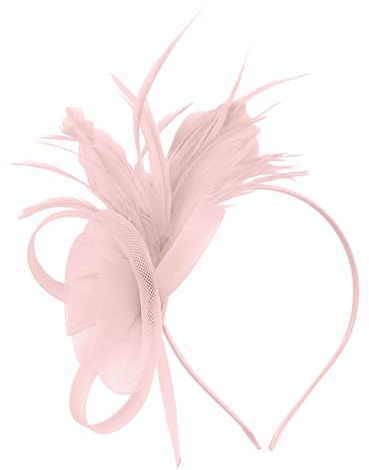 Fascinator Hut Damen Feder Mesh Kopfbedeckungs Hut Vintage Teeparty Haarschmuck Abend Partys Fascinator Haarclip Hut mit Schleier Kopfbedeckung Blumen Feder Kopfschmuck Hut für Tea Party (One Size)