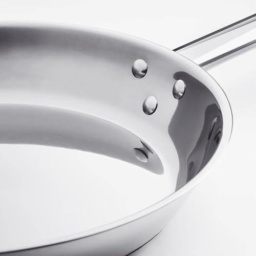 28 cm Stainless Steel Frying Pan – Durable Skillet for Cooking, Searing & Frying – Professional Quality Non-Stick Cooking Surface