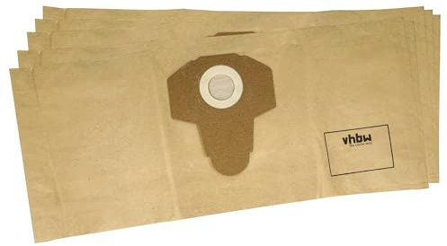 vhbw 5x Sacs compatible avec Parkside PNTS 1300, PNTS 1300 B2, PNTS 1300 A1 aspirateur - papier, 58,5cm x 25,4cm marron