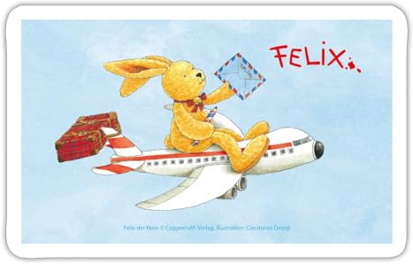 Felix der Hase Unterwegs Mit Einem Flugzeug Sticker Aufkleber