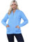 MIZAF® Womens Cable Knit Zip-Up Cardigan Long Sleeve Warm Knitted Jumper, Ladies Soft & Stretchy Winter Sweater Classic Zip Front Knitwear (Sky Blue, 8-10)