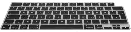 kwmobile Keyboard Cover Compatible with Apple Macbook Air 13.6 M3 2024 A3113 - German QWERTZ Layout Keyboard Cover Silicone Skin