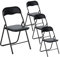 EGGREE 4er Set Klappstühle Metallrahmen mit PVC - Gepolstertem Sitz, Campingstuhl mit Einer Tragfähigkeit von 110KG, Faltbarer Ergonomischer Balkonstuhl für Büro Party Camping