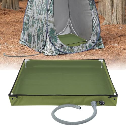 Faltbare Duschbasis, Camping Dusche Basis Mit Abflussrohr, Wasserdicht Zelt Duschwanne Markise Basis Für Indoor Outdoor, 80x80x10cm