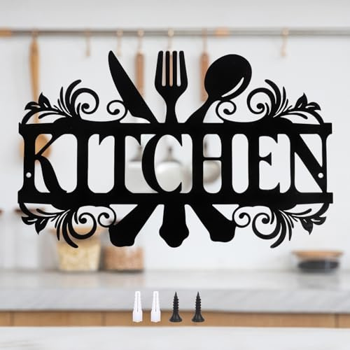 Minicloss Black Metal Kitchen Wall Art Decor Sign for Kitchen, Dining Room, Home, Living Room, Housewarming