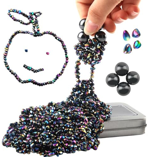 GZGXKJ 600+ Pcs Magnete Bunt Steine Dekompression Magnetsteine 4 Große Magnetkugeln mit Eisenkasten Magnetische Kugeln für Stress und Angstabbau Zeitvertreib Neuheit Geschenke