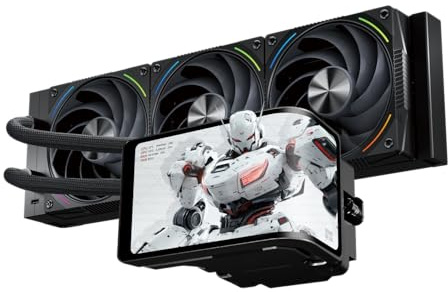 Thermalright Wonder Vision 360 TURBO ARGB Black CPU Water Cooler, 60HZ Curved Screen with 2400x1080 Resolution,for AM4/AM5,Intel LGA1851/1700,6.67in 3D Screen High Performance Pump,3000RPM Fan Speed