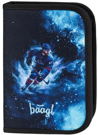 Baagl Federmäppchen Schulmäppchen Schreibwaren Jungen - Eishockey | Das praktische Schüleretui und Federpenal bietet als stabiles Etui reichlich Platz für eine Federmappe für Schreibwaren.