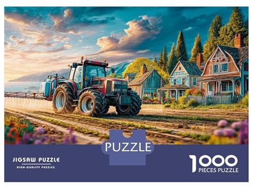 Traktor Spraying Field Jigsaw Puzzle 1000 Pièces Für Erwachsene Ländlich Farmhouse Scene Bildungsspiele Puzzle Geschenke Für Erwachsene 100% Recycelter Karton Heimdekoration 52x38cm/1000pcs
