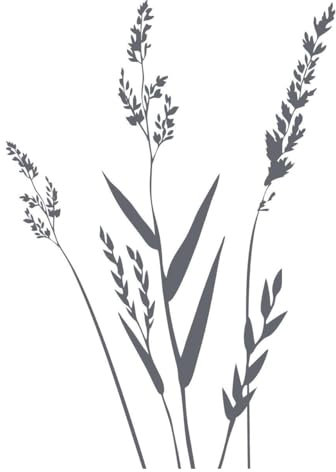 CLICKANDPRINT Aufkleber » Gräser, 120x84,3cm, Betongrau • Wandtattoo/Wandaufkleber/Wandsticker/Wanddeko/Vinyl
