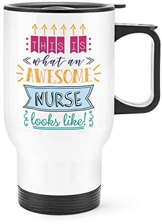 This is What an Awesome Nurse Looks Like Travel Mug Cup with Handle
