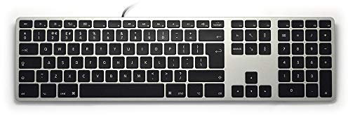 UK Matias Wired RGB Backlit Aluminum Keyboard for Mac Space Grey