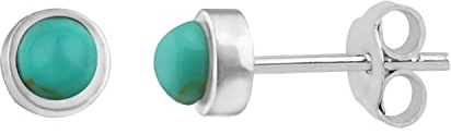 Boucles d'Oreilles Boules en Argent 925/1000 et Pierre