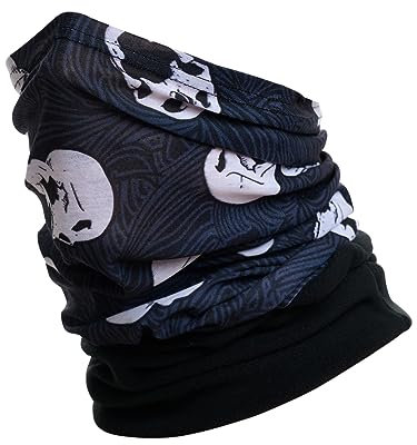 Hilltop® Polar Multifunktionstuch mit Fleece, warmes Schlauchtuch, Schal, Halstuch für kalte Herbst und Wintertage, für Damen und Herren, Trendige Farben, Farbe:White Skulls - 12