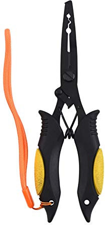 MILLION SOURCE Pinze da pesca portatili in acciaio inox Pesca Luya Strumento con guaina e corda per esterno Giallo