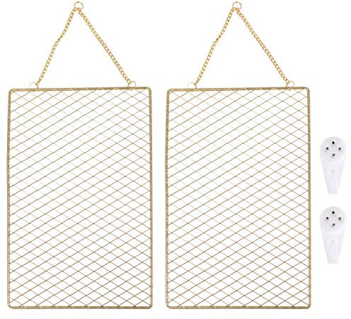 Cabilock 2pcs Metallgitter Deko Wand, Fotowand aus Drahtgitter, Memoboard Gitter Deko Gitterwand, Wanddekor, Wandgitter, DIY, Multifunktionale Gitterwand 18x28CM
