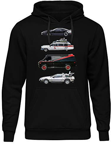 UGLYSHIRT Kult Cars Kapuzenpullover | Hoodie & Pullover mit legendären Film- und Serienfahrzeugen – 80er 90er Retro Auto Design | M2