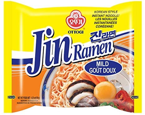 OTTOGI Jin Ramen MILD - Korean Instant Noodle, Best Tasting Soup and noodles, Traditional Instant ramen noodles 4.23oz x 8 Pack