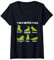 Damen T-Rex Hasst Yoga Pose Yogini Yogi Asana Zen Dino Witz T-Shirt mit V-Ausschnitt
