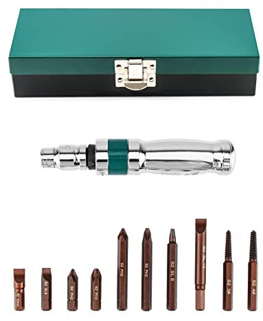 QWORK® Set di Cacciaviti a Percussione, Cacciaviti Manuale a Impatto + Adattatore + Punte, 12 Pezzi, 1/2