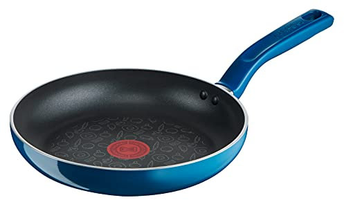 Tefal G80504 Chefclub Bratpfanne 24 cm | Titanium Antihaftversiegelung | Thermo-Signal Temperaturanzeiger | unbedenkliches Kochgeschirr | einfache Reinigung | induktionsgeeignet | blau
