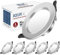 ACELIFE LED Einbaustrahler 230V Flach, 7W 700LM Einbauleuchten Deckenspots Deckenstrahler Kaltweiß 6000K, Lochöffnung Ø75-95mm, IP44 LED Spots für Badezimmer Küche, 6er Set