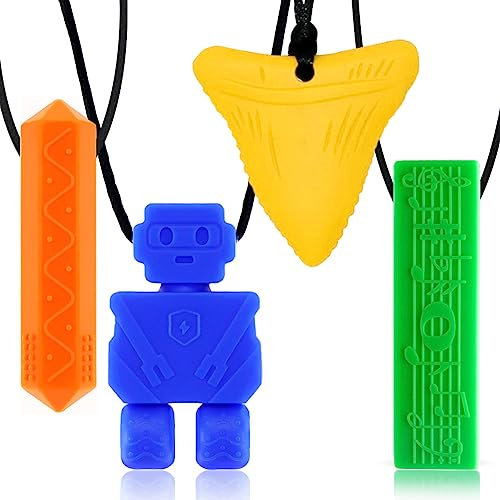 kaukette für kinder,Sensory Silikon Block Beißring,für Kinder mit ADHS, Zahnen, Autismus, Beißende Bedürfnisse,nägel kauen stop, kauschlauch logopädie, für Jungen und Mädchen (Mischen 1)