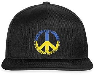 Spreadshirt Ukraine Peace Symbol Statement Snapback Cap, One Size, Schwarz/Schwarz