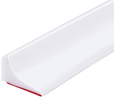 100CM Schwallschutzleiste Dusche Selbstklebend - Duschschwelle Duschwasserstop, Duschdichtung Dichtung für Glastür Duschtür rahmenlose Duschtür Wasserdichte Badewanne Duschkabine (Weiß)