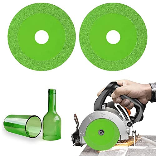 Monsully Disco Diamantato per Taglio Vetro, Disco per Smerigliatrice Angolare, Diamante Fine, Verde, 115 mm, 1 mm, 22,23 mm, 15 mm