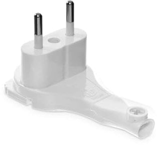 KEL ultraflacher Winkelstecker ohne Erdung, weiß, Superflacher 2P 6A Stecker zur Verlängerung und Reparatur - Extraflacher Winkelstecker IP20, Flachstecker, weiß