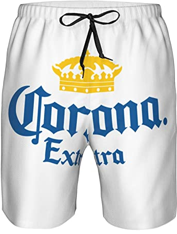 DJNGN Kompatibel mit Corona Herren-Badehosen, extra schnell trocknende Badeshorts, Netzfutter, Strandbadebekleidung mit Taschen, Badeanzügen für den Urlaub
