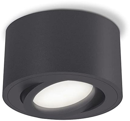 SSC-LUXon CELI-1N Deckenlampe flach mit LED fourSTEP Dimmen ohne Dimmer 4W neutralweiß 230V - Aufputz Spot schwenkbar anthrazit