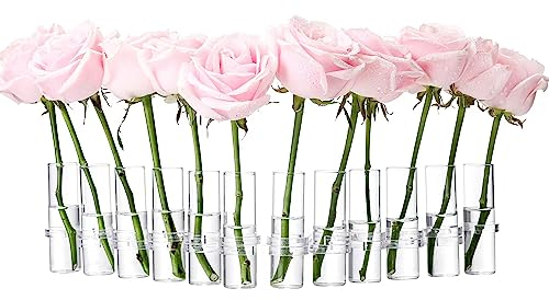 Glasvase, kleine Glasvase für Tischdekoration, aufklappbare Blumenvase, Reagenzglasvasen für Tafelaufsätze, Minivasen, Blumenvasen für Hochzeiten, Geburtstage, Festivals (12 Stück)
