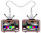 BAMAY Vintage Kassettenband Ohrringe baumeln Herzschmuck 80S 90S Nostalgie Geschenke für Frauen Mädchen Statement Ohrringe (Fernseh Ohrringe)