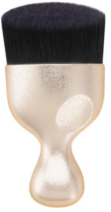 Lot de 2 pinceaux de maquillage plats biseautés pour fond de teint liquide, poudre, crème, contouring, estompage (or rose, violet)