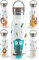 OWLBOOK Boho Eule Trinkflasche aus Edelstahl für Kinder mit Zoo Dschungel Waldtiere - 600 ml Kindertrinkflasche mit Bambusdeckel - Auslaufsicher BPA-frei - für warme und kalte Getränke