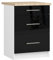 AKORD | Küchenschrank mit Arbeitsplatte - Oliwia S60 | Küchenunterschrank mit 3 Schubladen | Unterschrank Küche 60 cm Breit | ABS-Kante 18 mm | 46 x 60 x 85 cm | Weiß | Schwarz Glanz