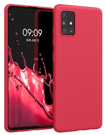 kwmobile Hülle kompatibel mit Samsung Galaxy A51 Hülle - weiches TPU Silikon Case - Cover geeignet für kabelloses Laden - Awesome Pink
