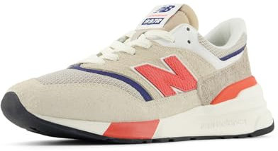 New Balance Unisex-Erwachsene 997R Sneaker, Leinen/Blast Red, 9 Women/7.5 Men